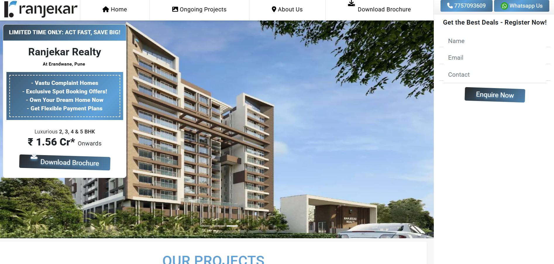 Real Estate Website Project - Ranjekar Realty